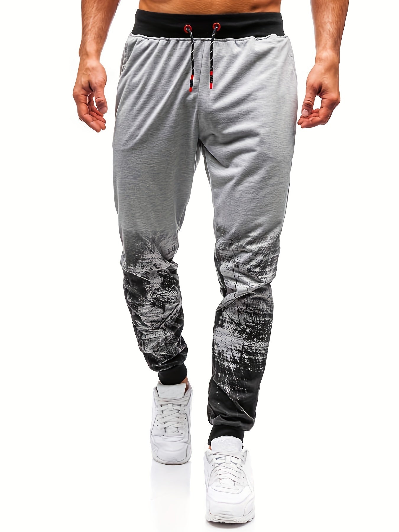 Graphic Pattern Joggers Men's Casual Loose Fit Drawstring Waist