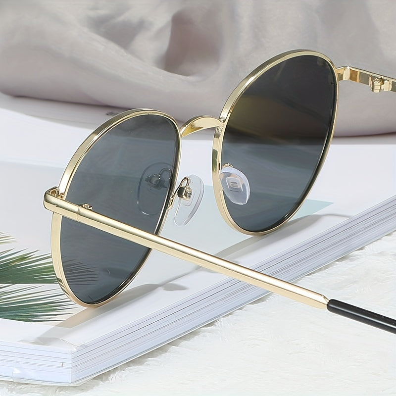 Metal Sunglasses Retro Vintage Driving Travel UV400 with Case