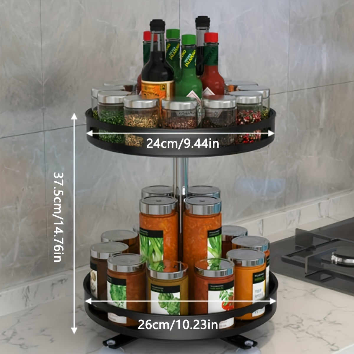Turntable Organizer Spice Spinner Seasoning Rack Holder