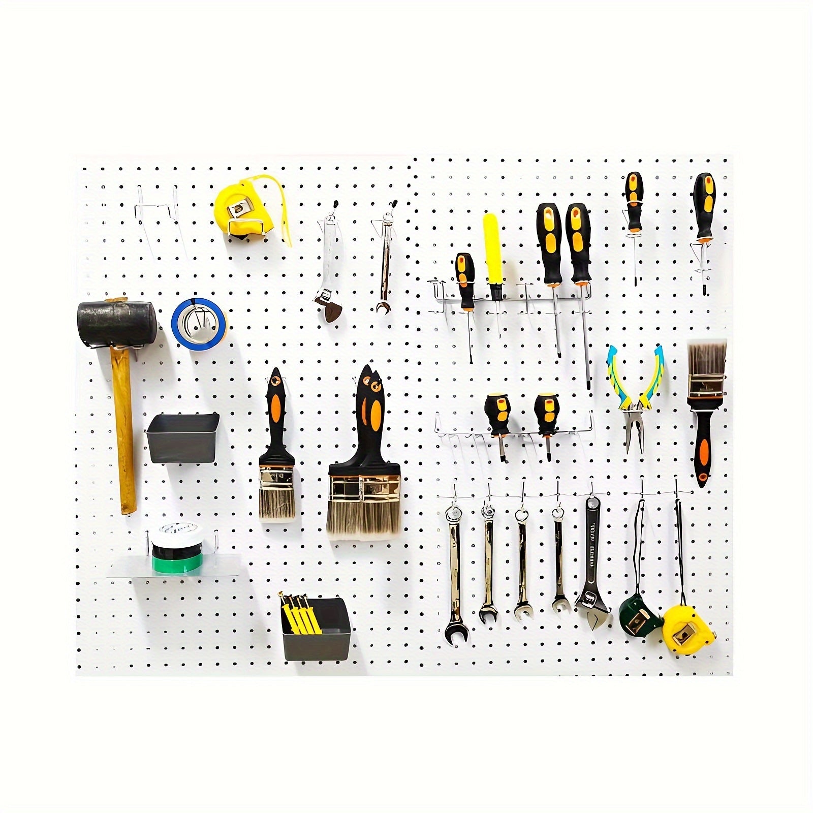 50pcs Pegboard Hooks Assortment with Pegboard Rack for Organizing Tools