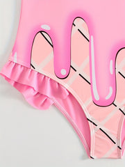 Girls' One piece Bikini Swimsuit for Summer