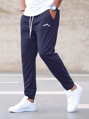 Mountain Pattern Joggers Men's Casual Loose Fit Waist Drawstring Pants