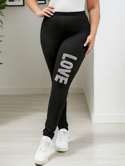 Casual Leggings Women's Plus Rhinestone Elastic Leggings