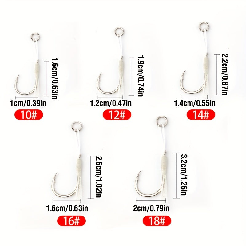 Fishing Jigging Assist Hooks Saltwater Luminous Jig Hooks High Carbon Steel