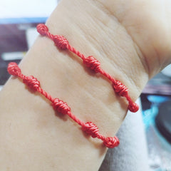 Adjustable Drawstring Woven Bracelet Palm And Eye Hand