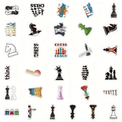 60 Pcs Chess Game Sticker Vinyl Waterproof Stickers for Laptop Bumper