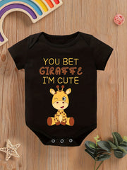 Baby Boys Giraffe Short Sleeve Onesie