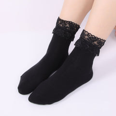 Lace Crew Socks Lightweight Comfy Mid-tube Stockings