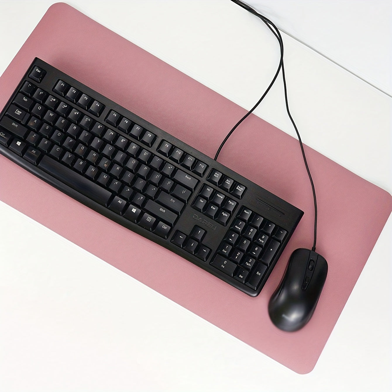 Purple Powder PU Leather Waterproof Mouse Pad for Offices, Schools, Homes