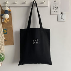 Cartoon Canvas Shoulder Bag Large Capacity Lightweight Foldable Reusable