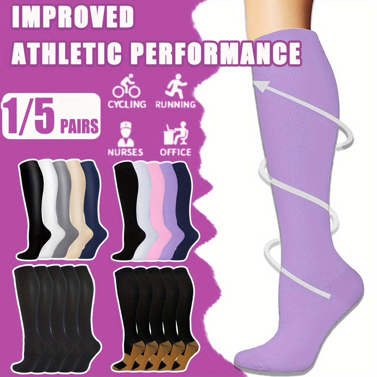 Men's Compression Sport Socks: Sweat-absorbing & Comfy