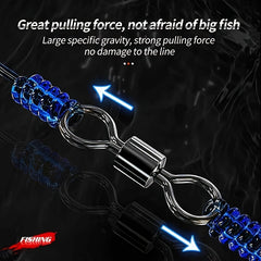 210pcs Fishing Barrel Swivels High Strength Fishing Connectors
