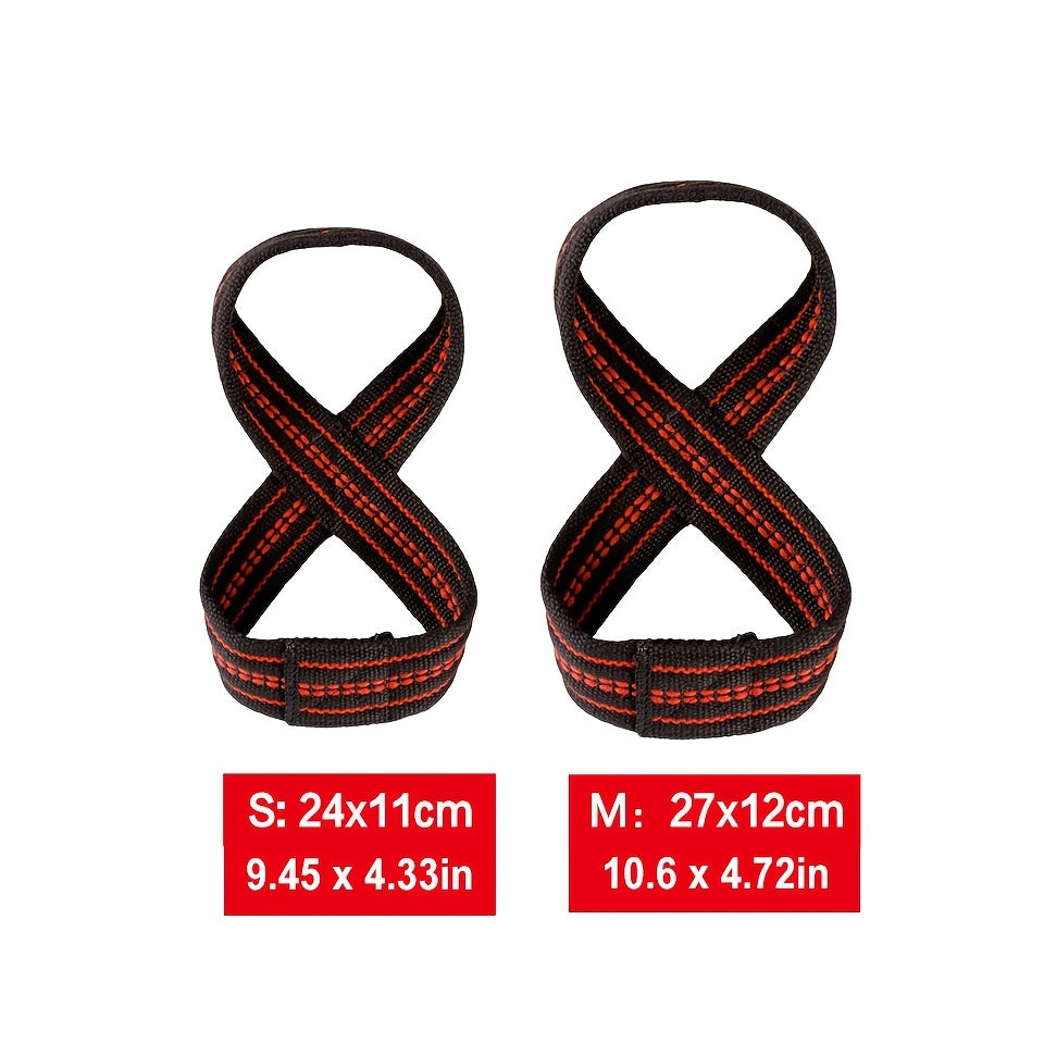 2pcs Weightlifting Fitness Cotton Non slip 8 shaped Moving Belt Pull up Grip