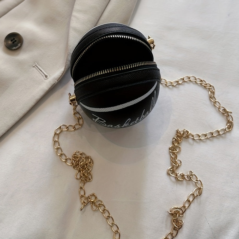 Small Basketball Ball Bag Zipper Crossbody Bag Women's Coin Purse