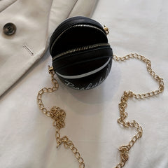 Small Basketball Ball Bag Zipper Crossbody Bag Women's Coin Purse