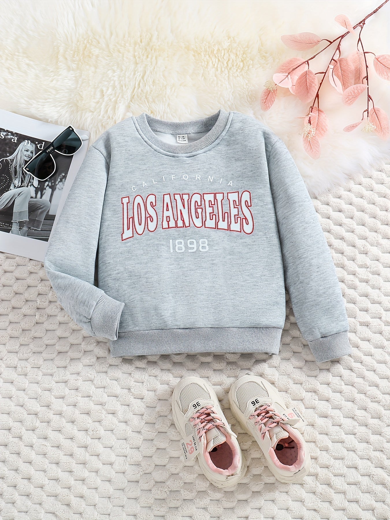 Girl's LOS ANGELES Crew Neck Sweatshirt Top