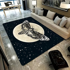 Gothic Skull Moon Star Rug for Living Room Halloween Decor