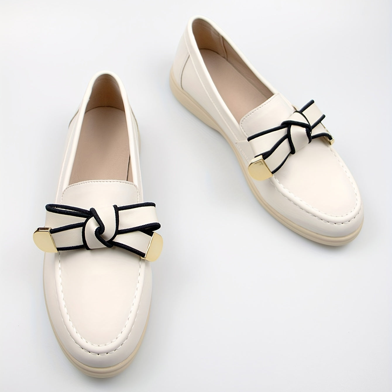 Bowknot Loafers Slip On Walking Shoes for Women
