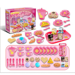 Kids Kitchen Set Food Pastry Serving Toy Afternoon Tea Role Play for Girls