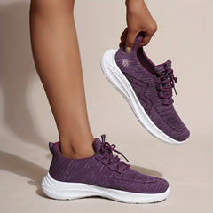 Soft Thick Sole Shock Absorption Woven Shoes Lightweight Breathable Sneakers