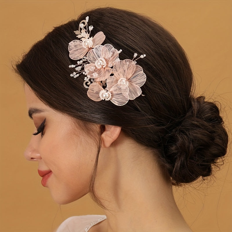 Golden Leaf Shape Head Piece Bridal Wedding Hair Accessories