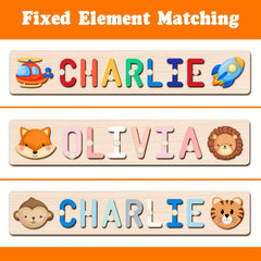 Wooden Name Puzzle for Kids Educational Toy Baptism Birthday Gift