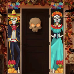 Christmas Couplets Door Curtains with Clips