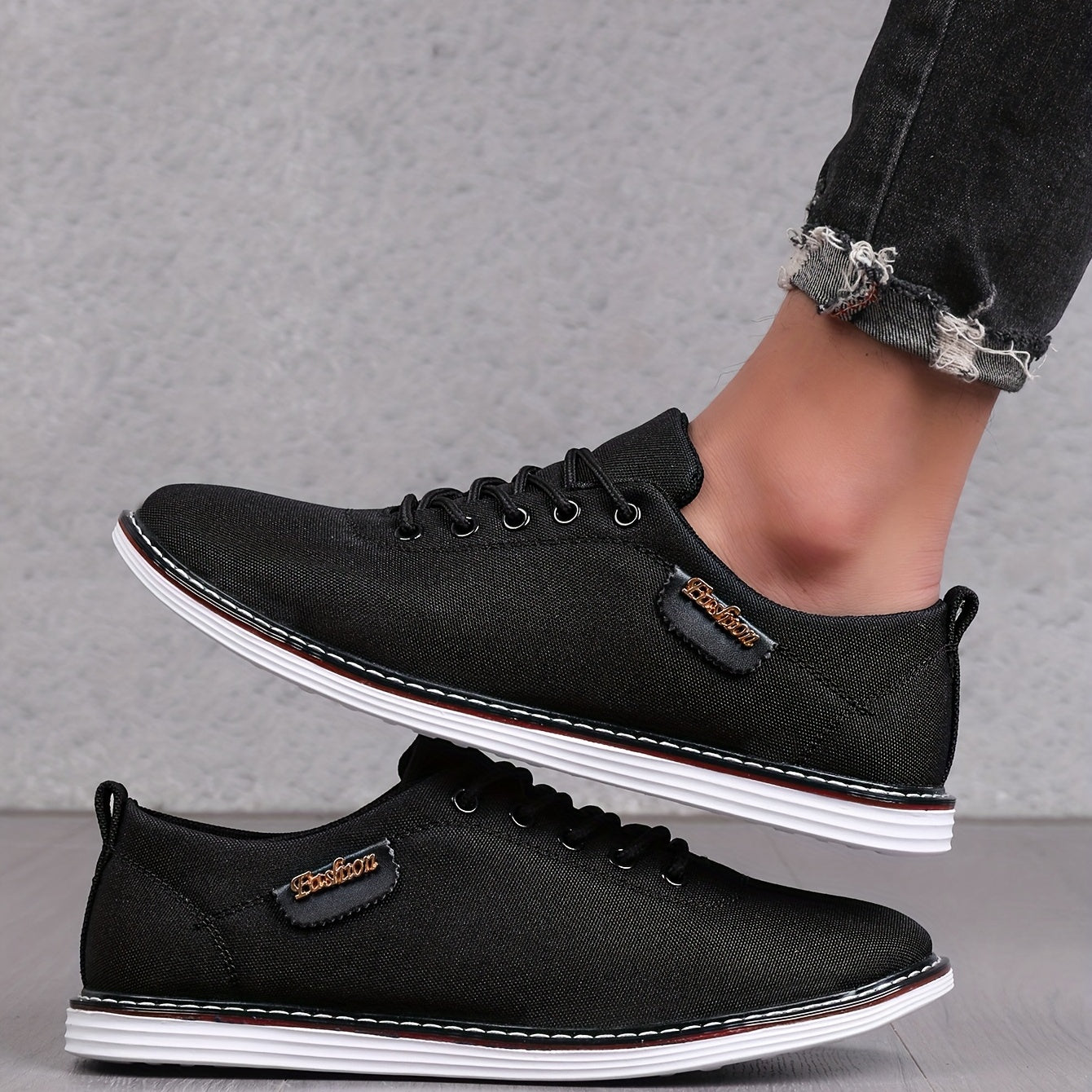 Men's Lace-up Canvas Sneakers Casual Walking Shoes