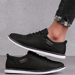 Men's Lace-up Canvas Sneakers Casual Walking Shoes