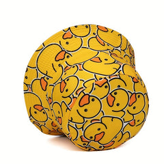 Duck Print Bucket Hat Yellow Lightweight Basin Hat Unisex Fisherman Cap