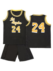 Youth Basketball Jersey Set 24 Print Breathable Boys