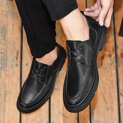 Men's Derby Shoes Elastic Panel Lace-up Front Business Formal Wedding