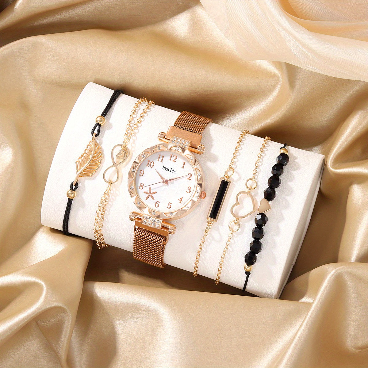 Star Pattern Quartz Watch & 5 Bracelets for Kids