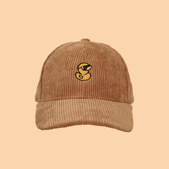 Yellow Duck Embroidered Corduroy Baseball Cap