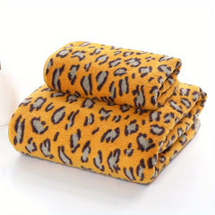 Absorbent Leopard Towel Set for Bathroom and Pool