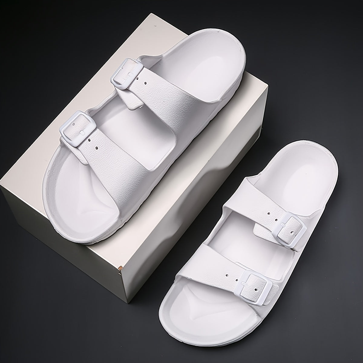 Men's Adjustable Buckle Slippers Non Slip Casual Shoes