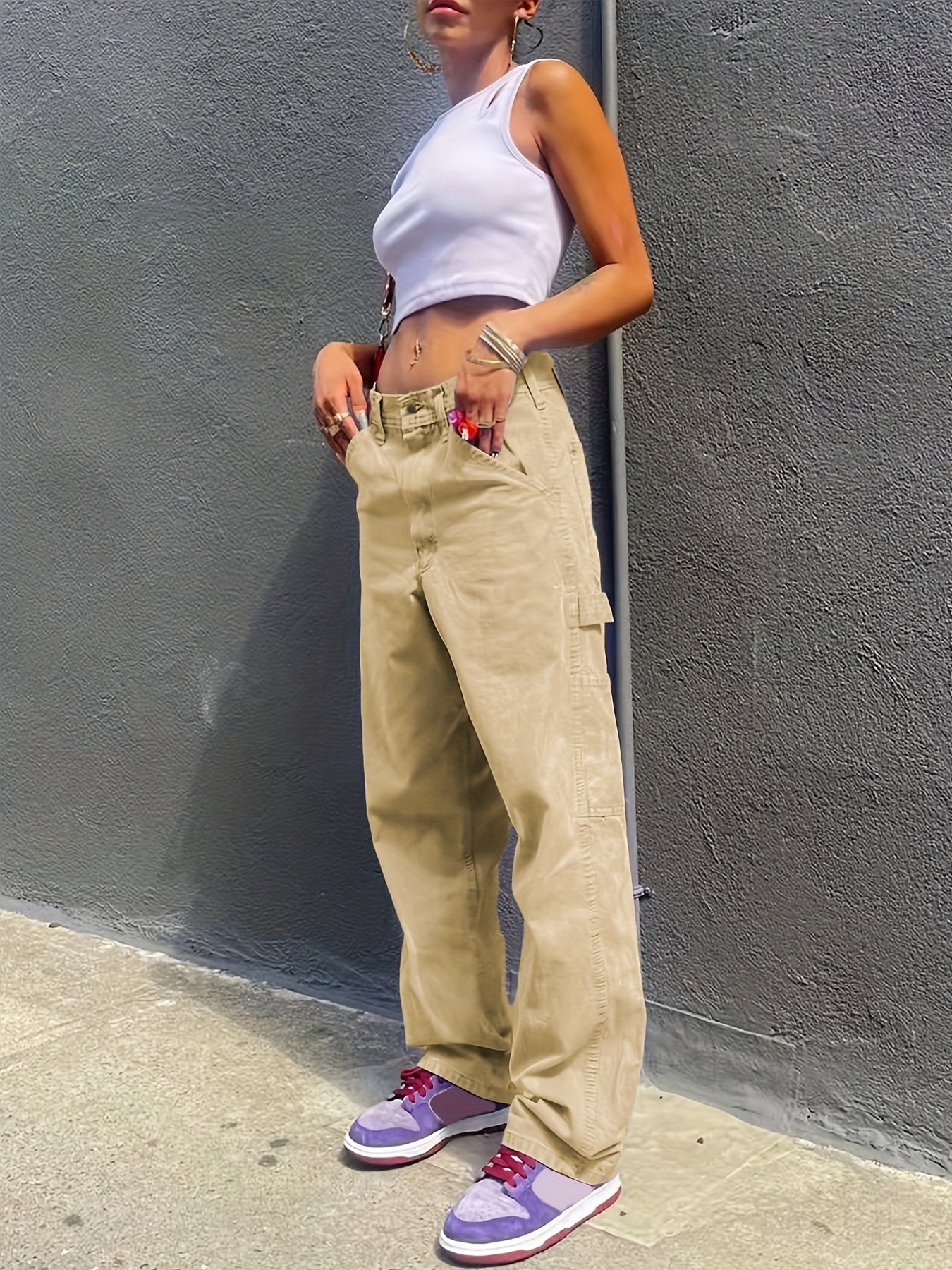 Purple Extra Long Denim Pants Boyfriend Wide Leg Jeans
