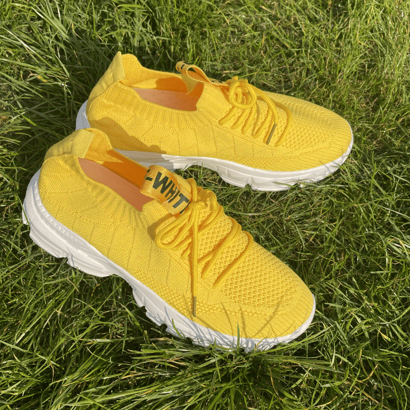 Women's Knitted Sports Shoes Lightweight Lace Up Low Top Running & Tennis Sneake