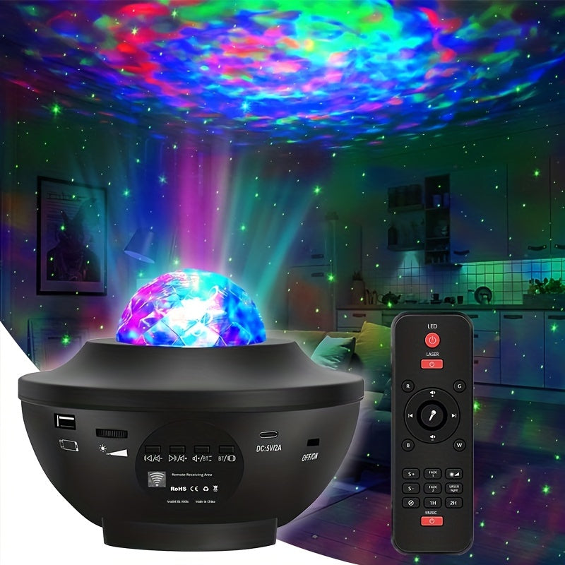 Star Projector Night Light Remote Control Music Speaker Timing Function