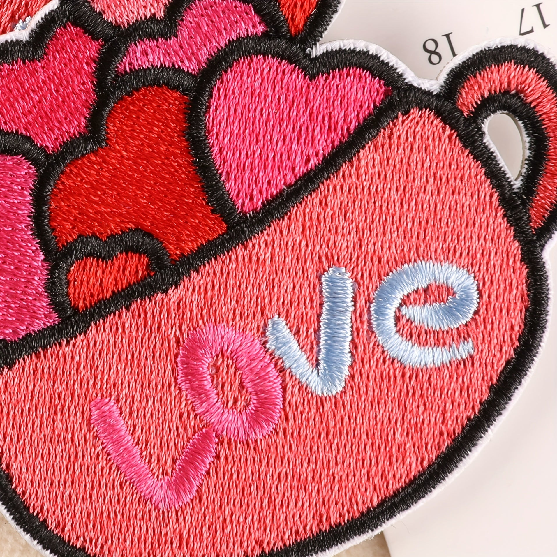 2pcs Heart Iron On Patches Sew On Embroidered Applique Patch DIY For Clothing