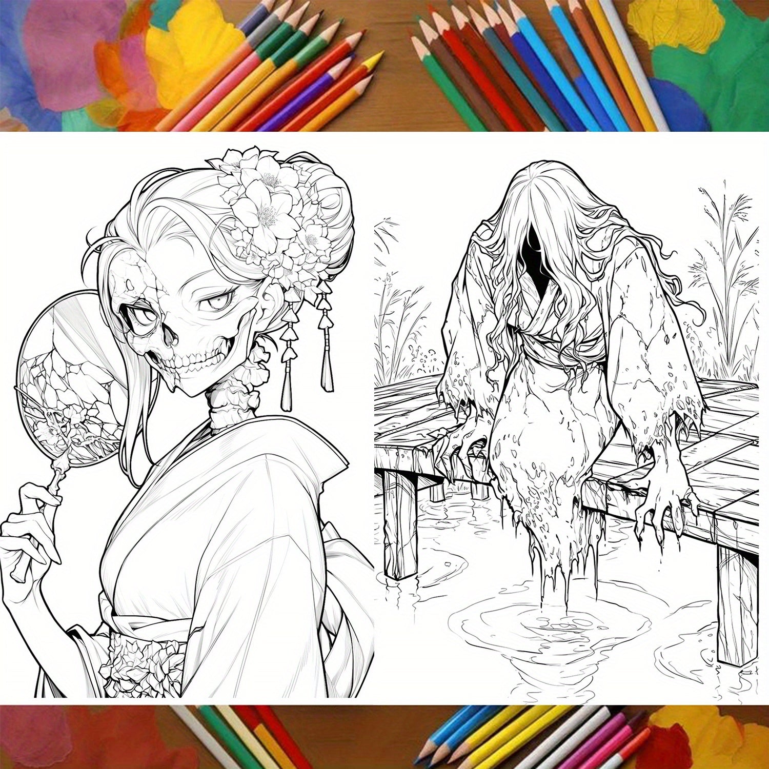 Terror Girl Coloring Book: 22 Pages - 28.5x20.5 cm