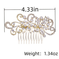 Crystal Faux Pearl Bridal Hair Comb Clip Rhinestone Hairpin Wedding Accessories