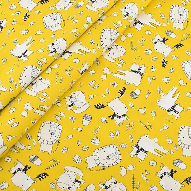 7pcs Cartoon Animal Print Fabric DIY Patchwork Cloth Set