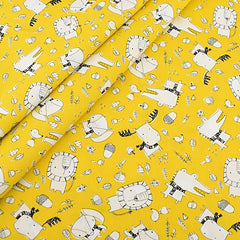 7pcs Cartoon Animal Print Fabric DIY Patchwork Cloth Set