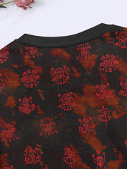 Girls Geometric Pattern Crew Neck Sweatshirt Spring Fall
