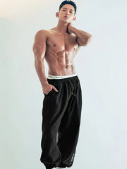 Men's Loose Sweatpants With Pockets Active Comfy Trousers