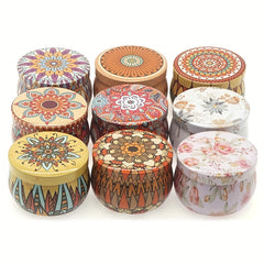 6PCS Flower Pattern Metal Jar Storage Box