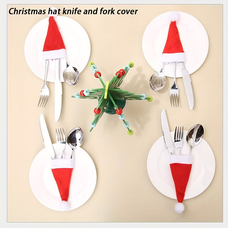 Mini Christmas Hat Wine Bottle Cover Decoration