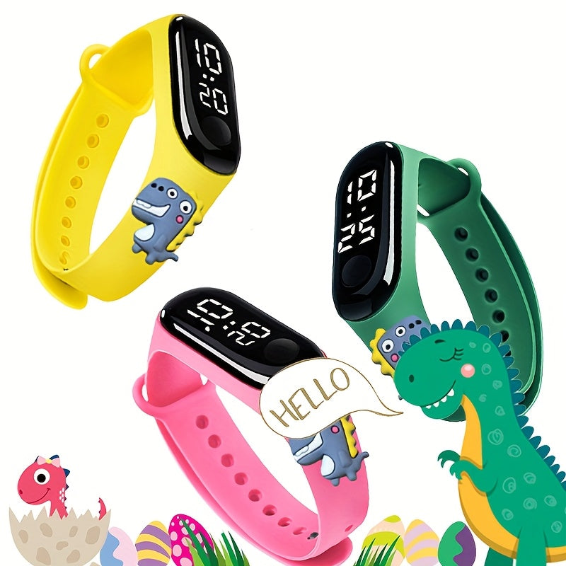 6pcs LED Dinosaur Figurine Watch Set for Kids Birthday