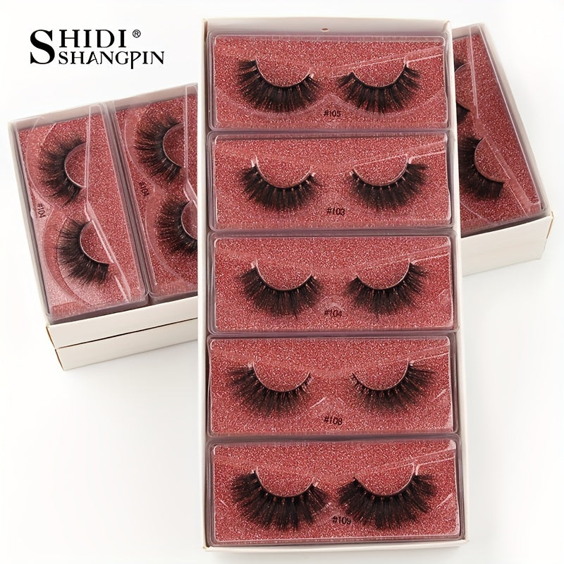 10 Pairs Soft & Natural 3D Mink False Eyelashes for Long-Lasting Makeup